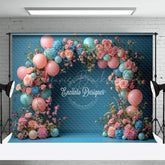 Lofaris Turquoise Blue Floral Balloon Arch Wedding Backdrop